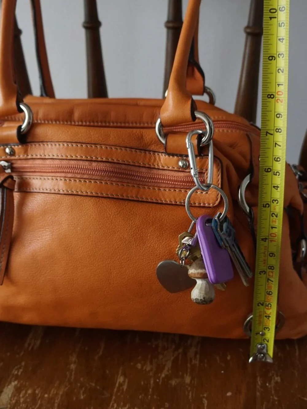 Tignanello Orange Genuine Leather Shoulder Bag